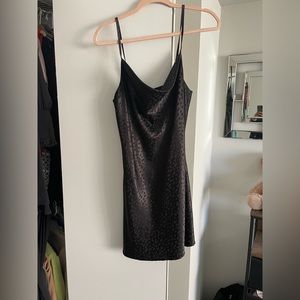 Silk cheetah black dress
